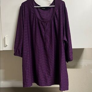 Purple Button-Up Blouse
